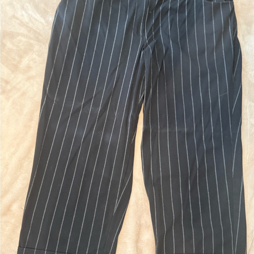 Avenue Black Pinstripe Pants